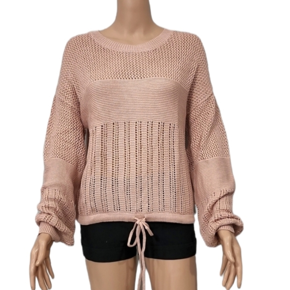 No Comment NY-LA Women's  Pink‎ Sweater Round Neck Balloon Sleeve Size M